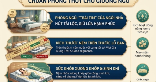 Kích Thước Nệm Chuẩn Phong Thủy Cho Giường Ngủ Tài Lộc